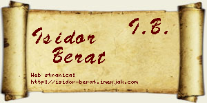 Isidor Berat vizit kartica